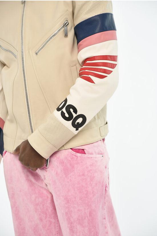  디스퀘어드2 가죽 자켓 S71AN0452 SY1628 101 Beige - DSQUARED2