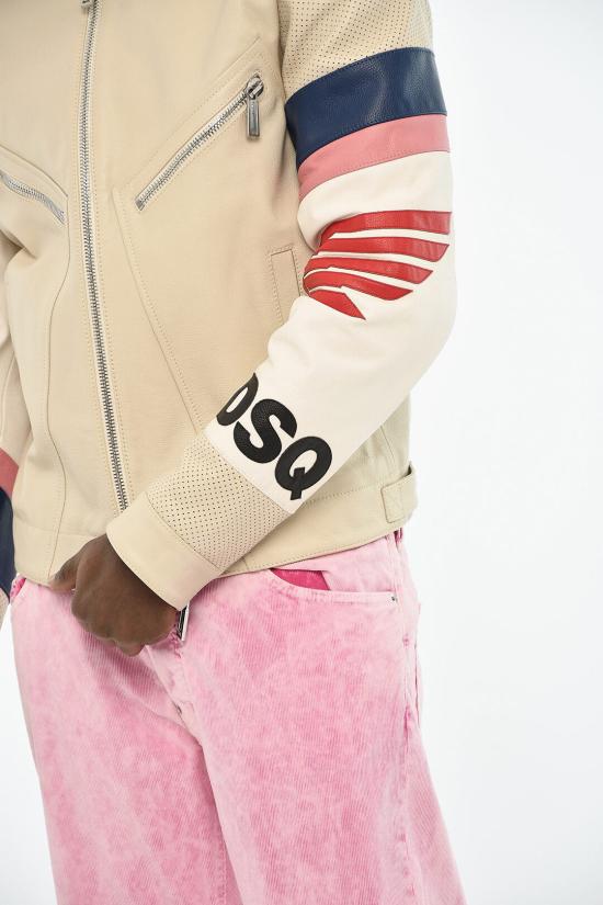  디스퀘어드2 가죽 자켓 S71AN0452 SY1628 101 Beige - DSQUARED2