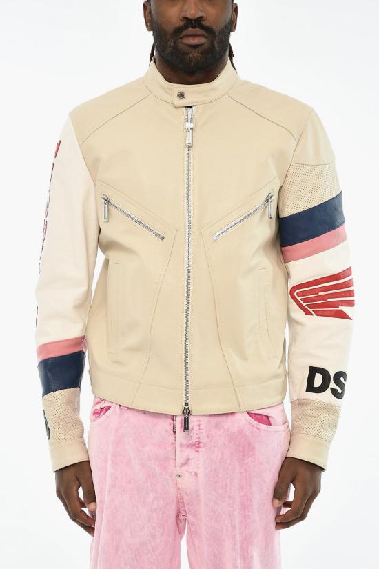  디스퀘어드2 가죽 자켓 S71AN0452 SY1628 101 Beige