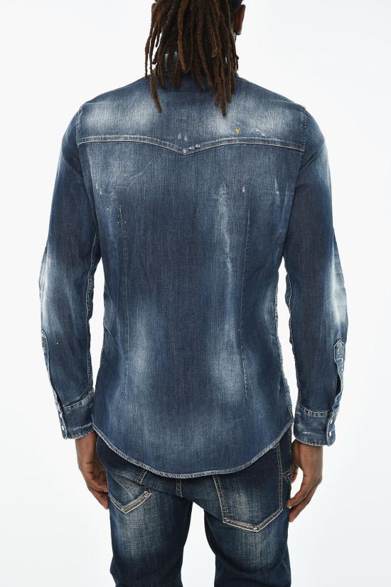  디스퀘어드2 데님 셔츠 S79DL0010 S30341 470 Blue - DSQUARED2