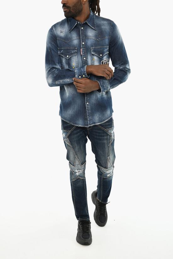  디스퀘어드2 데님 셔츠 S79DL0010 S30341 470 Blue - DSQUARED2