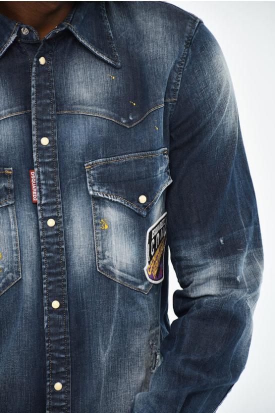  디스퀘어드2 데님 셔츠 S79DL0010 S30341 470 Blue - DSQUARED2