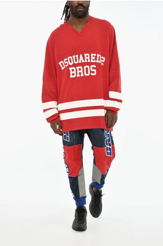  디스퀘어드2 긴팔 티셔츠 S74GD1216 S24583 309 Bianco Rosso - DSQUARED2