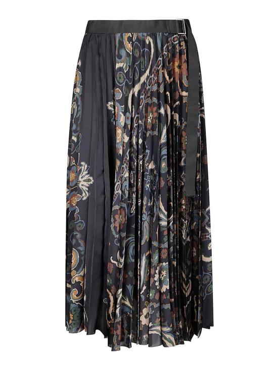  사카이 미디 스커트 2507982201 Dark Blue