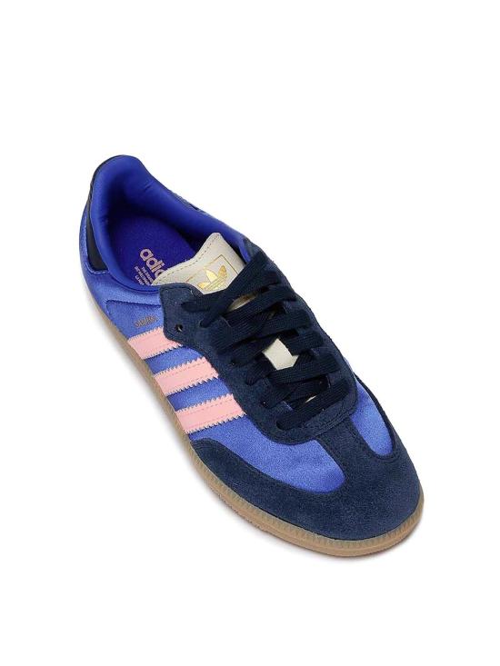 25FW 아디다스 삼바 OG 새틴 스웨이드 스니커즈 JS13173 Blue - ADIDAS