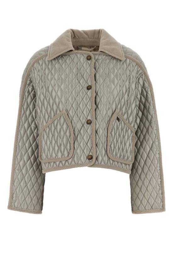 25FW 버버리 FLORISTON 플로리스톤 퀼티드 크롭 자켓 8116973 C1755 GREY