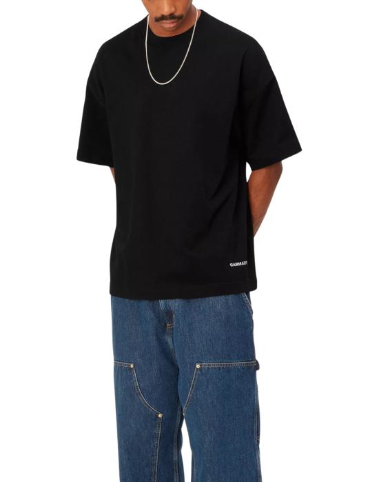 26SS 칼하트 WIP 숏슬리브 링크 스크립트 티셔츠 I031373 0D2 XX Black - CARHARTT WIP
