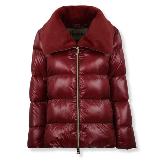 25FW 에르노 울트라라이트 나일론 & 레이디 얼터너티브 퍼 다운 자켓 PI001923D 12017Z Burgundy