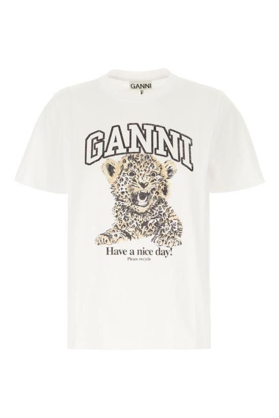 26FW 가니 베이직 저지 레오파드 릴렉스드 티셔츠 T41243575 943 LEOPARD