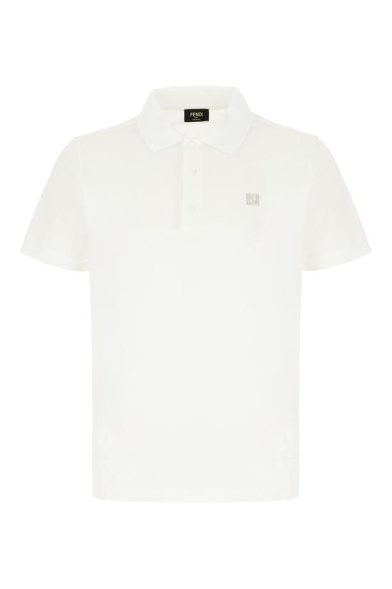 26SS 펜디 FF 메탈 피케 폴로 티셔츠 FY0985AUA5 F0QA0 Bianco