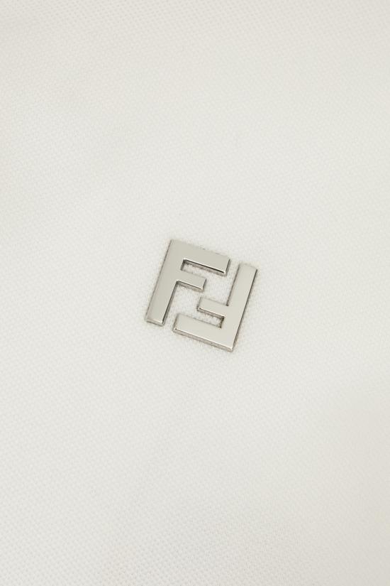26SS 펜디 FF 메탈 피케 폴로 티셔츠 FY0985AUA5 F0QA0 Bianco - FENDI