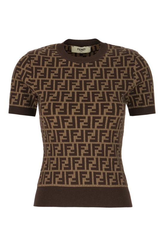 26SS 펜디 반팔 티셔츠 FZXC72ASJT F0GGE TOBACCO