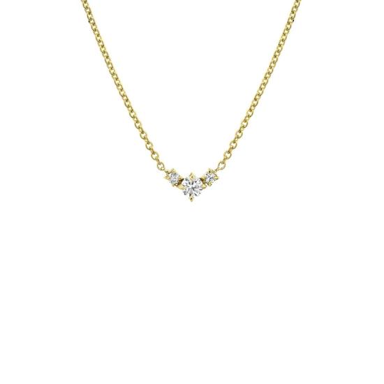  리지 맨들러 파인 주얼리 목걸이/팬던트 에클라 트리플 다이아몬드 V 네크리스