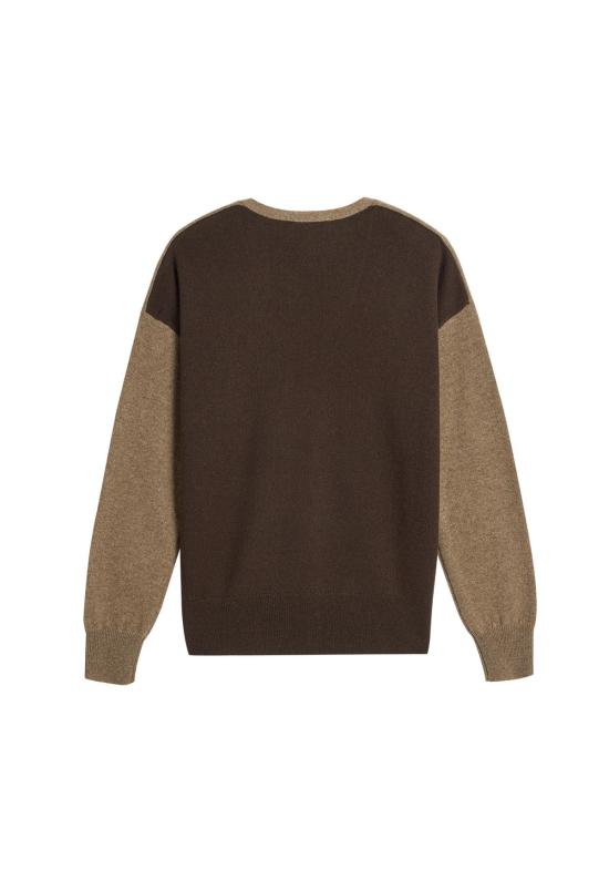  데미리 뉴욕 가디건 데밀리 아비게일 캐시미어 카디건 무염색 베이지/에스프레소 - DEMYLEE