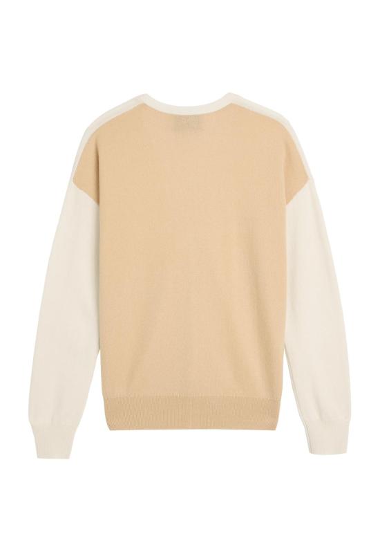  데미리 뉴욕 가디건 데밀리 아비게일 캐시미어 카디건 무염색 베이지/에스프레소 - DEMYLEE