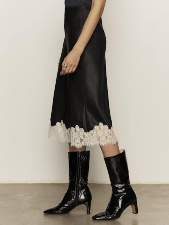  생츄어리 미디 스커트 Sanctuary One Of A Kind 새틴 - SANCTUARY