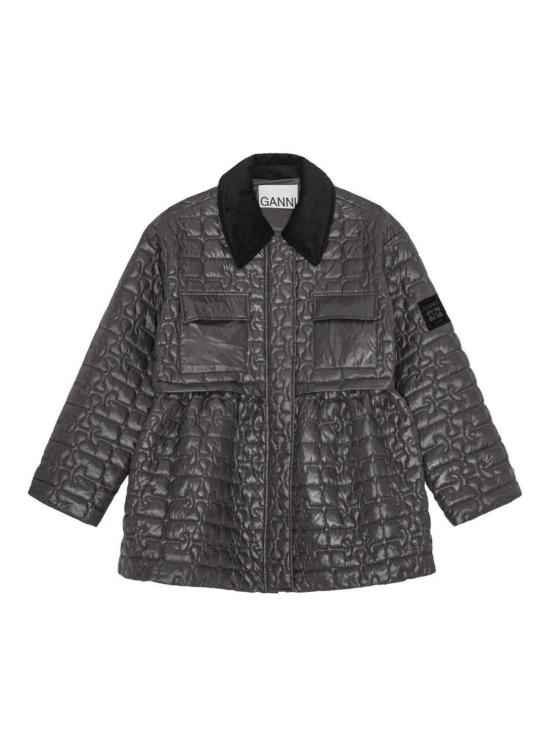 25FW 가니 퀼팅 미디 자켓  W0964 252 Black