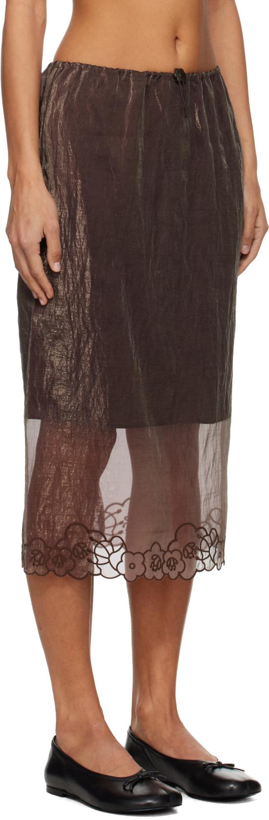  세실리아 반센 미디 스커트 325RTW17006 BROWN DOM - CECILIE BAHNSEN