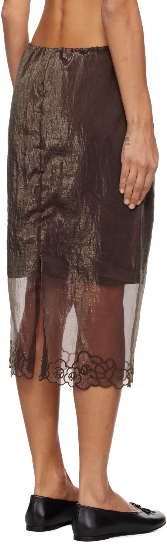  세실리아 반센 미디 스커트 3 25RTW17006 BROWN DOM - CECILIE BAHNSEN