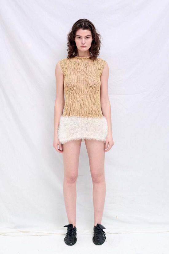  Synph17 숏 원피스 베이지 넷 미니 드레스 - OTHER BRANDS