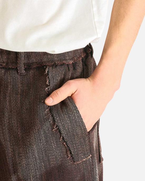  지용킴 스트레이트 팬츠 김지용 선블리치드 로우 에지 - JIYONGKIM