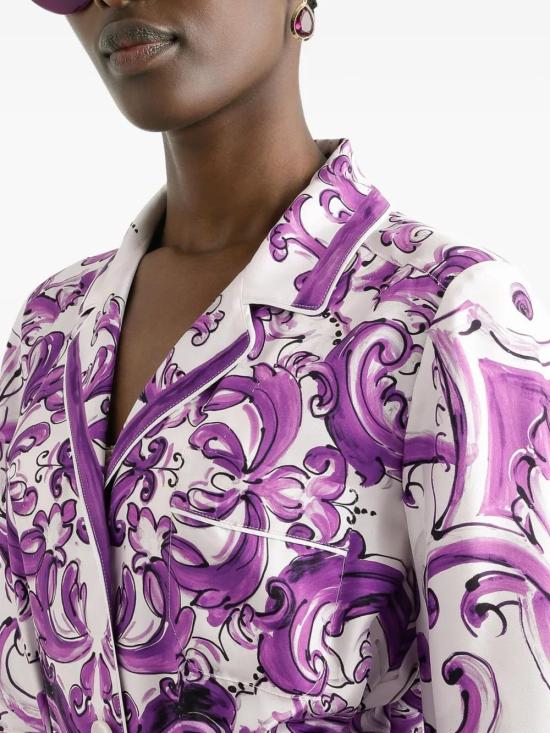 25FW 돌체앤가바나 롱 원피스 F0AH2THI1S5 HP5DQ MIX MAIOLICA L VIOLA - DOLCE & GABBANA