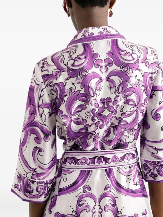 25FW 돌체앤가바나 롱 원피스 F0AH2THI1S5 HP5DQ MIX MAIOLICA L VIOLA - DOLCE & GABBANA