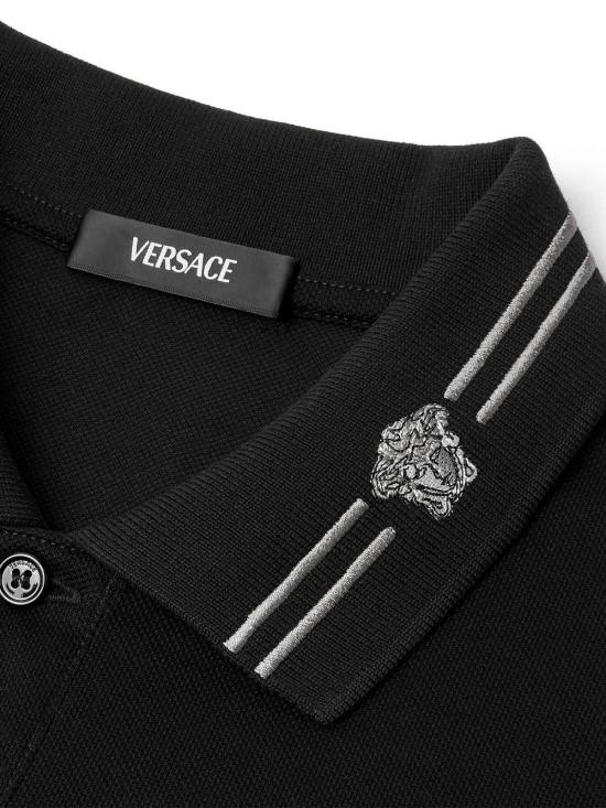 26SS 베르사체 폴로 티셔츠 10139061A13463 1B000 BLACK - VERSACE