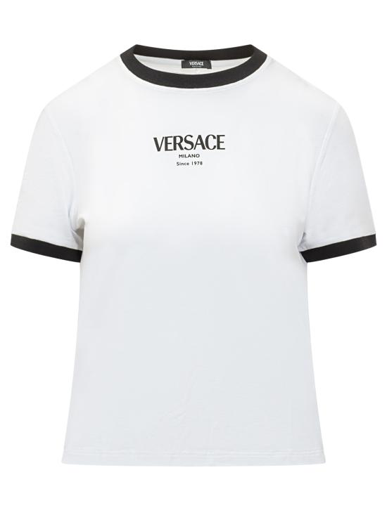 26SS 베르사체 반팔 티셔츠 10226561A16685 2W020 WHITE BLACK