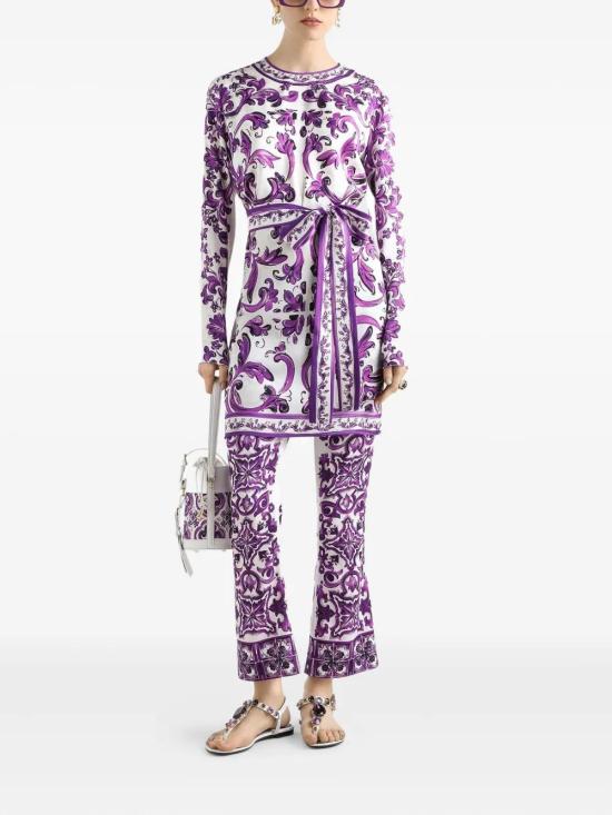 25FW 돌체앤가바나 미디 원피스 F6TVCTHPAE8 HD5DQ MAIOLICA 4L VIOLA - DOLCE & GABBANA