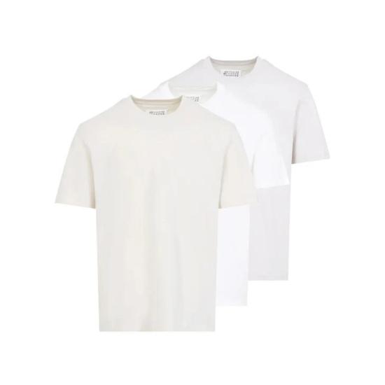 25FW 마르지엘라 코튼 크루넥 숏슬리브 티셔츠 멀티컬러 3팩 S50GC0710S23973 963 SHADES OF WHITE