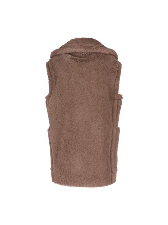 25FW 막스마라 테디 알파카 울 더블브레스트 베스트 2521276253600 004 BROWN - MAX MARA