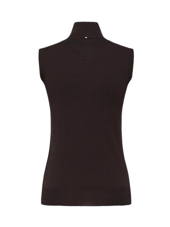 25FW 스포트막스 VERTIGO 베르티고 버진울 슬리브리스 탑 2522366011600 001 BLACK - SPORTMAX