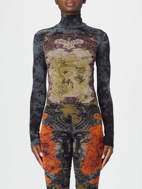 25FW 장 폴 고티에 긴팔 티셔츠 2504WTO306M006P 005740 Black