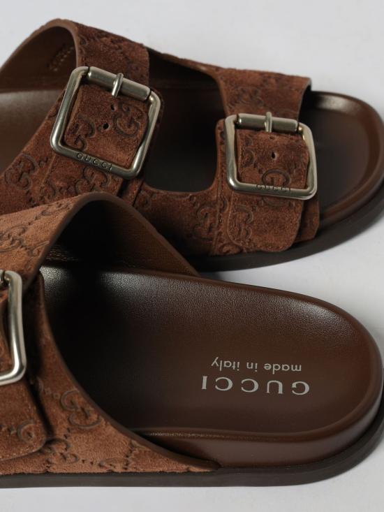 25FW 구찌 GG 스웨이드 슬라이드 샌들 GG 스웨이드 슬라이드  816380AADUO 2256 Brown - GUCCI