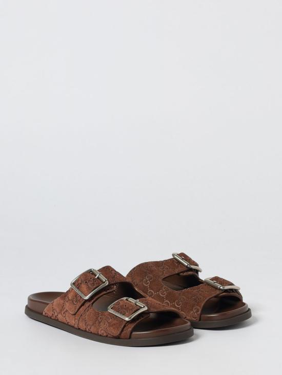 25FW 구찌 GG 스웨이드 슬라이드 샌들 GG 스웨이드 슬라이드  816380AADUO 2256 Brown - GUCCI
