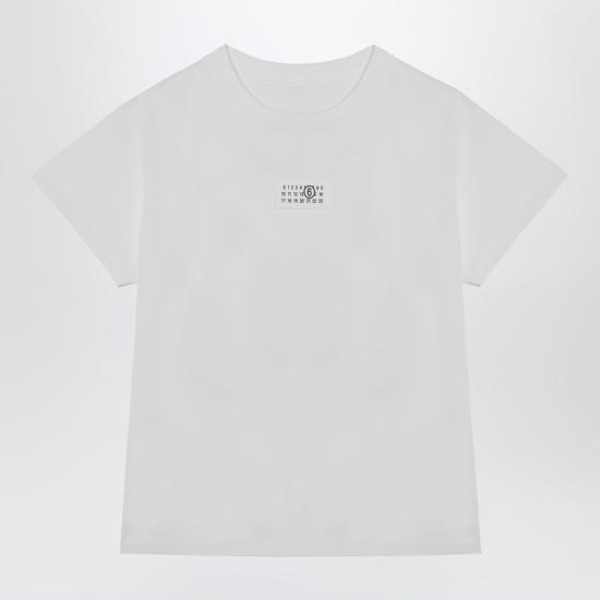 26SS MM6 메종마르지엘라 뉴메릭 코튼 저지 티셔츠 S52GC0327M20170 White