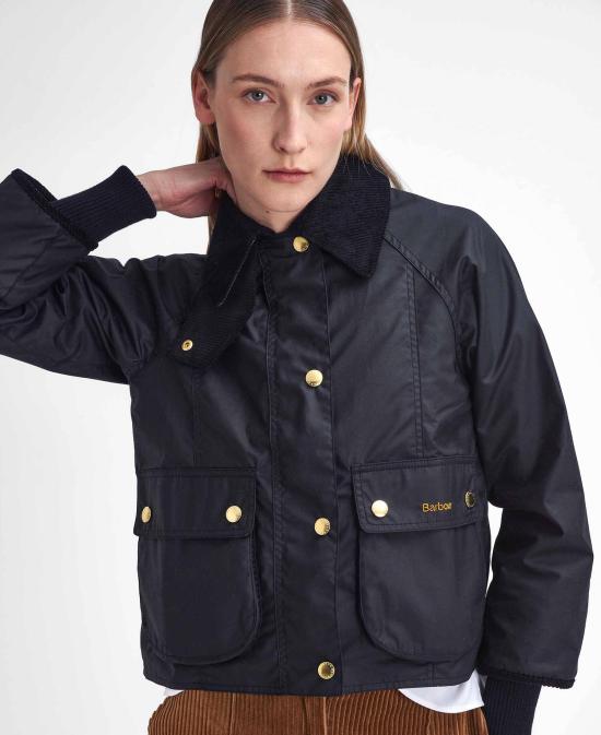 25FW 바버 크롭드 비드넬 왁스 재킷 LWX1403 LWX BK71 Black - BARBOUR