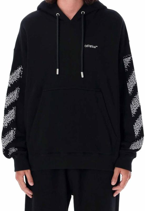 25FW 오프화이트 후드 티셔츠 44MBB085G5F0041001 BLACK - OFF WHITE