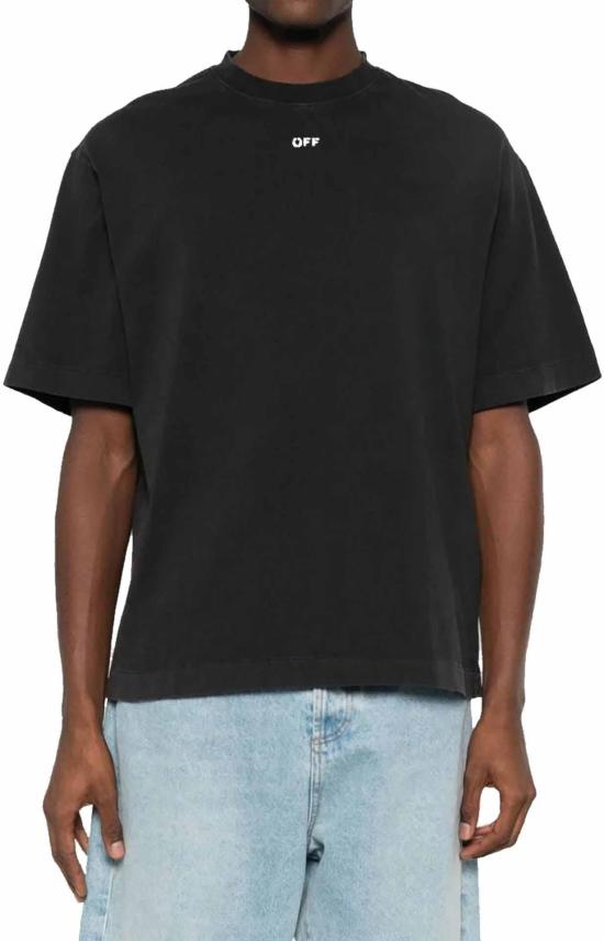  오프화이트 반팔 티셔츠 OMAA120C99JER0061077 BLACK - OFF WHITE