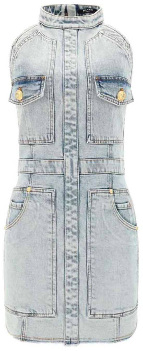  발망 숏 원피스 YF0R3095DC576FC BLUE