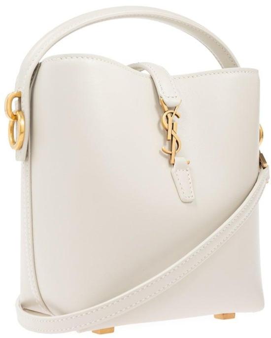 생로랑 르 37 미니 샤이니 레더 버킷백 7658702R20W9207 WHITE - SAINT LAURENT