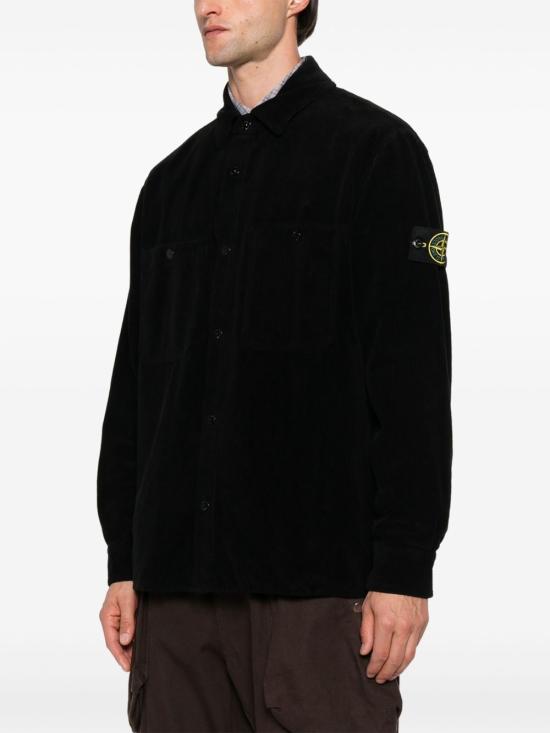 25FW 스톤 아일랜드 오가닉 코튼 코듀로이 오버셔츠 K2S151200012 S0212V0029 Black - STONE ISLAND