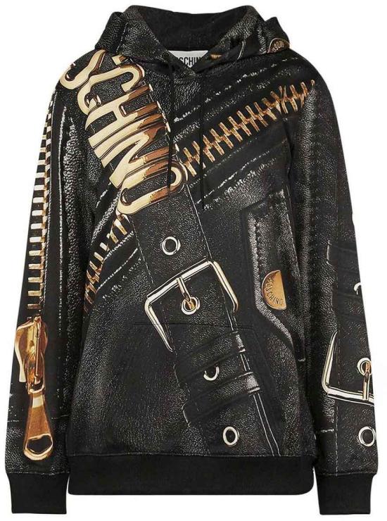 25FW 모스키노 후드 티셔츠 171355591555 BLACK