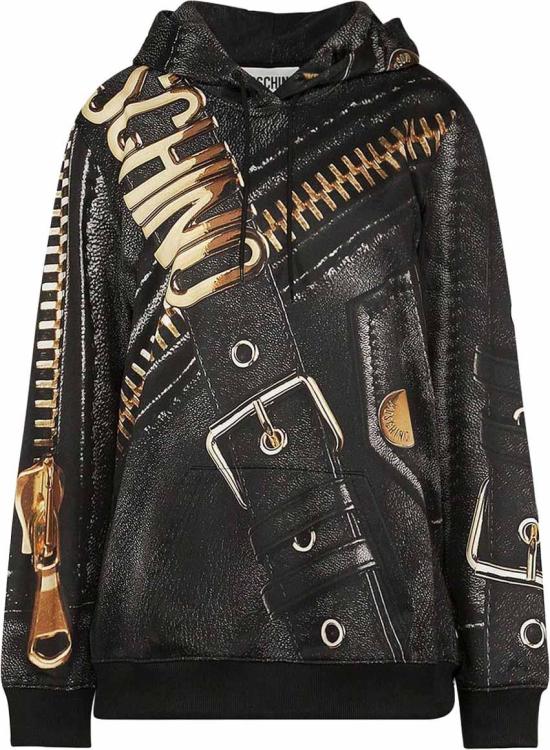 25FW 모스키노 후드 티셔츠 171355591555 BLACK