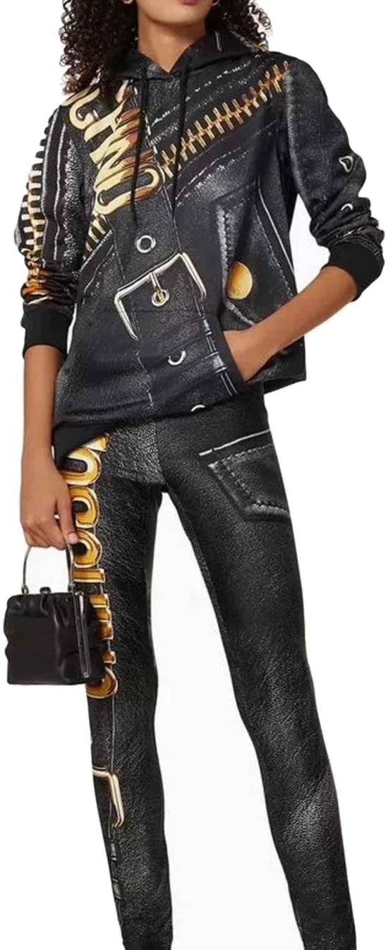 25FW 모스키노 후드 티셔츠 171355591555 BLACK - MOSCHINO