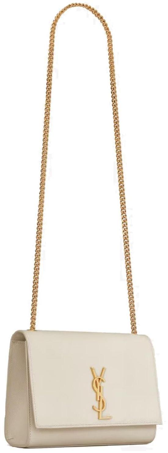  생로랑 그레인 레더 케이트 미디움 체인백 364021BOW0J9207 WHITE - SAINT LAURENT