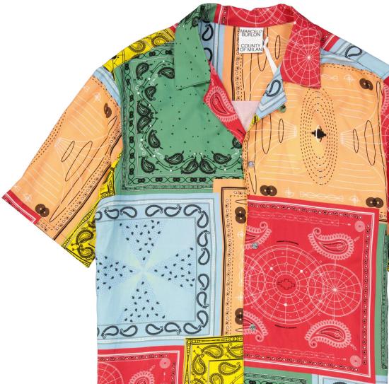  마르셀로 불론 반팔 셔츠 CMGA078S22FAB0012518 RED - MARCELO BURLON