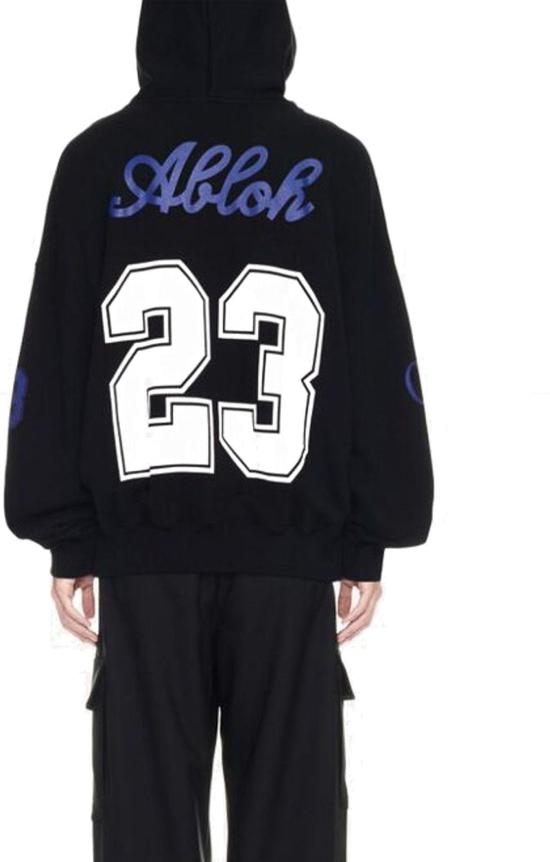  오프화이트 후드 티셔츠 OMBB118S24FLE0051001 BLACK - OFF WHITE