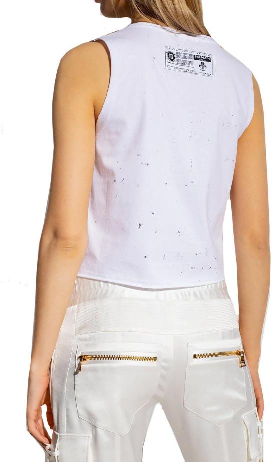  발망 민소매 티셔츠 YF1A155GB61 WHITE - BALMAIN